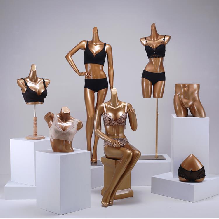 模特道具女全身內衣模型假人櫥窗展示道具泳衣聚攏胸罩半身模特架~摩可美家