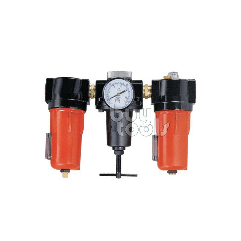 BuyTools-Air Filter 空壓機管路 調壓濾水 自動噴油器 中型三點組合,四分牙自動排水,台灣製「含稅」