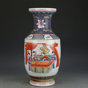 大清康熙五彩人物觀音瓶古董古玩收藏真品舊貨仿古瓷器陶瓷擺件