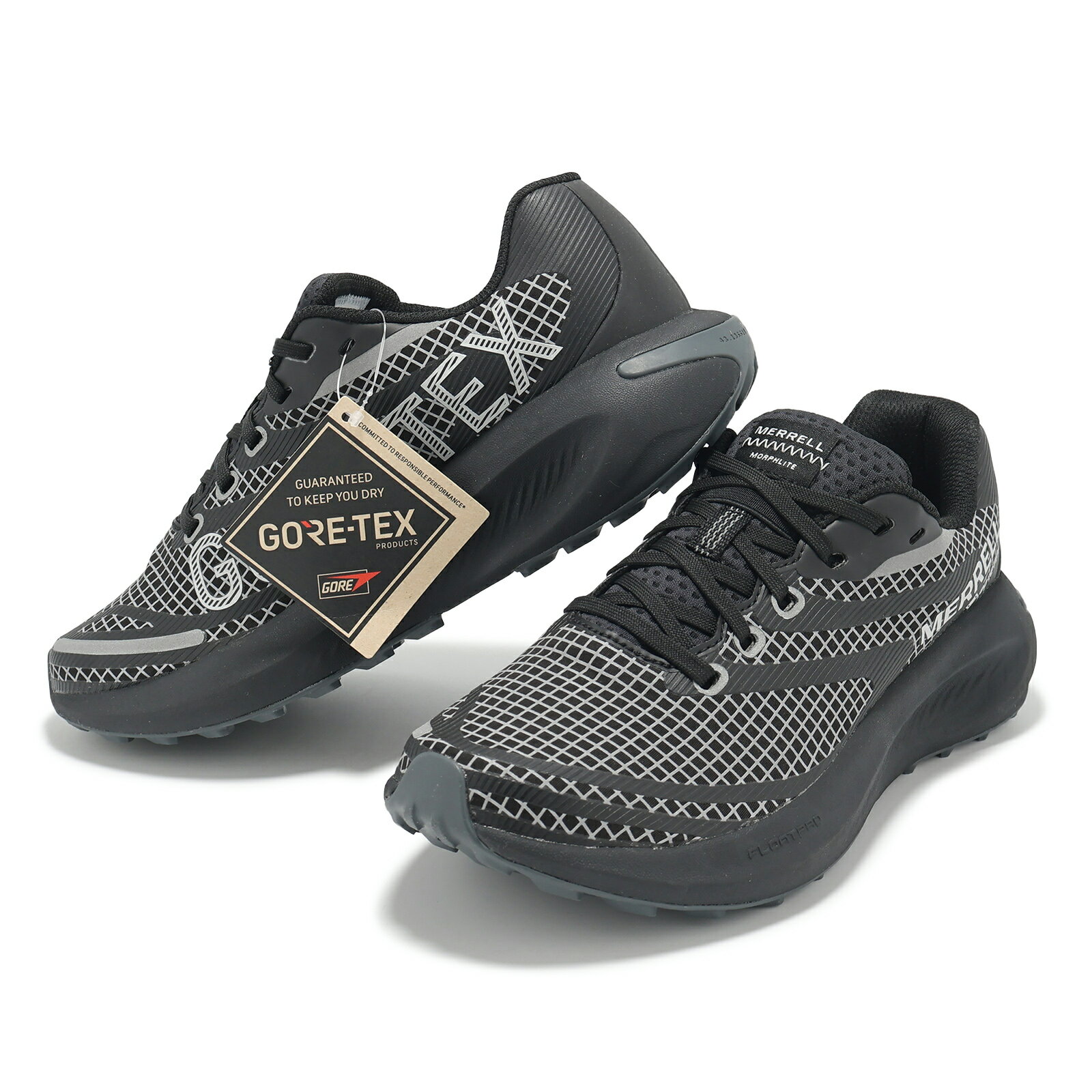 Merrell 越野跑鞋 Morphlite Reflective GTX 女鞋 黑灰 防水 回彈 廣告主打款 6