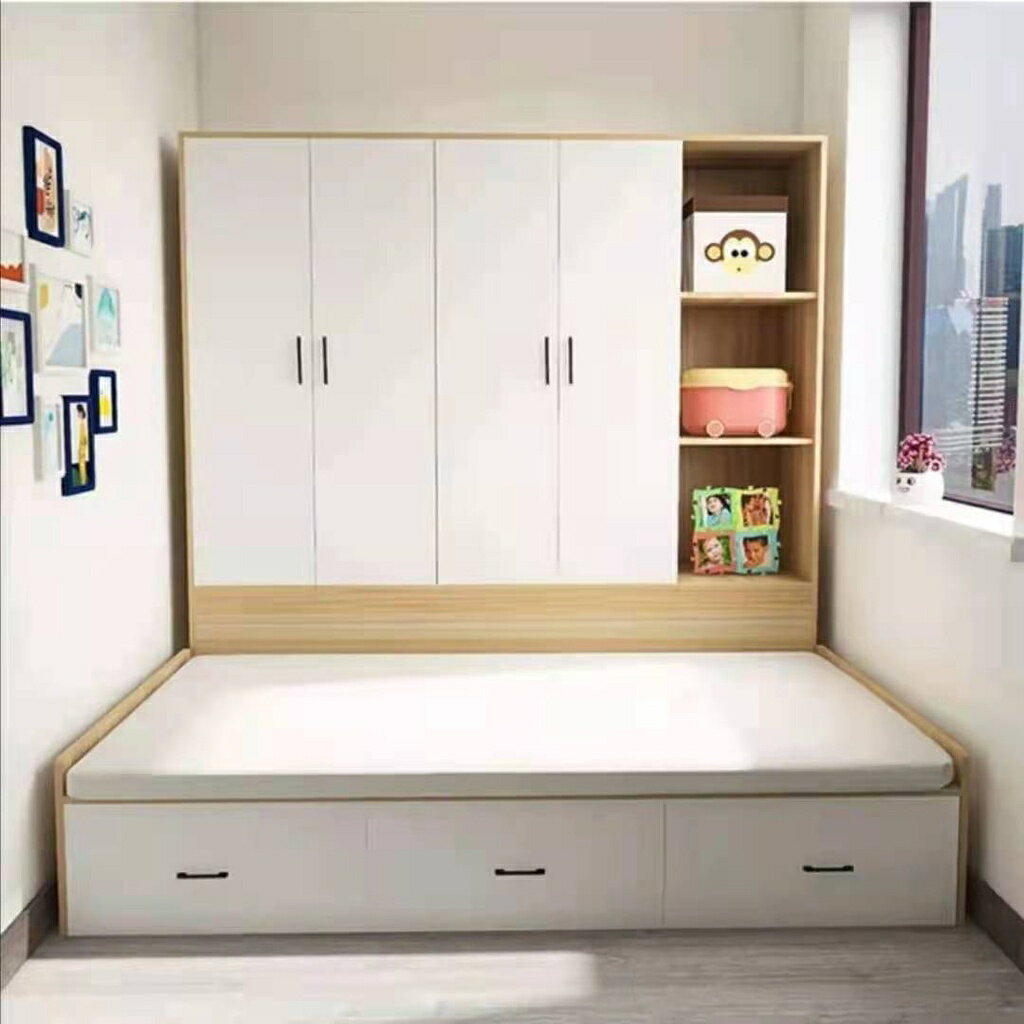 榻榻米床 掀床定製 現代實木衣櫃 床櫃一體 單雙人多功能掀床 儲物櫃 兒童可定製掀床