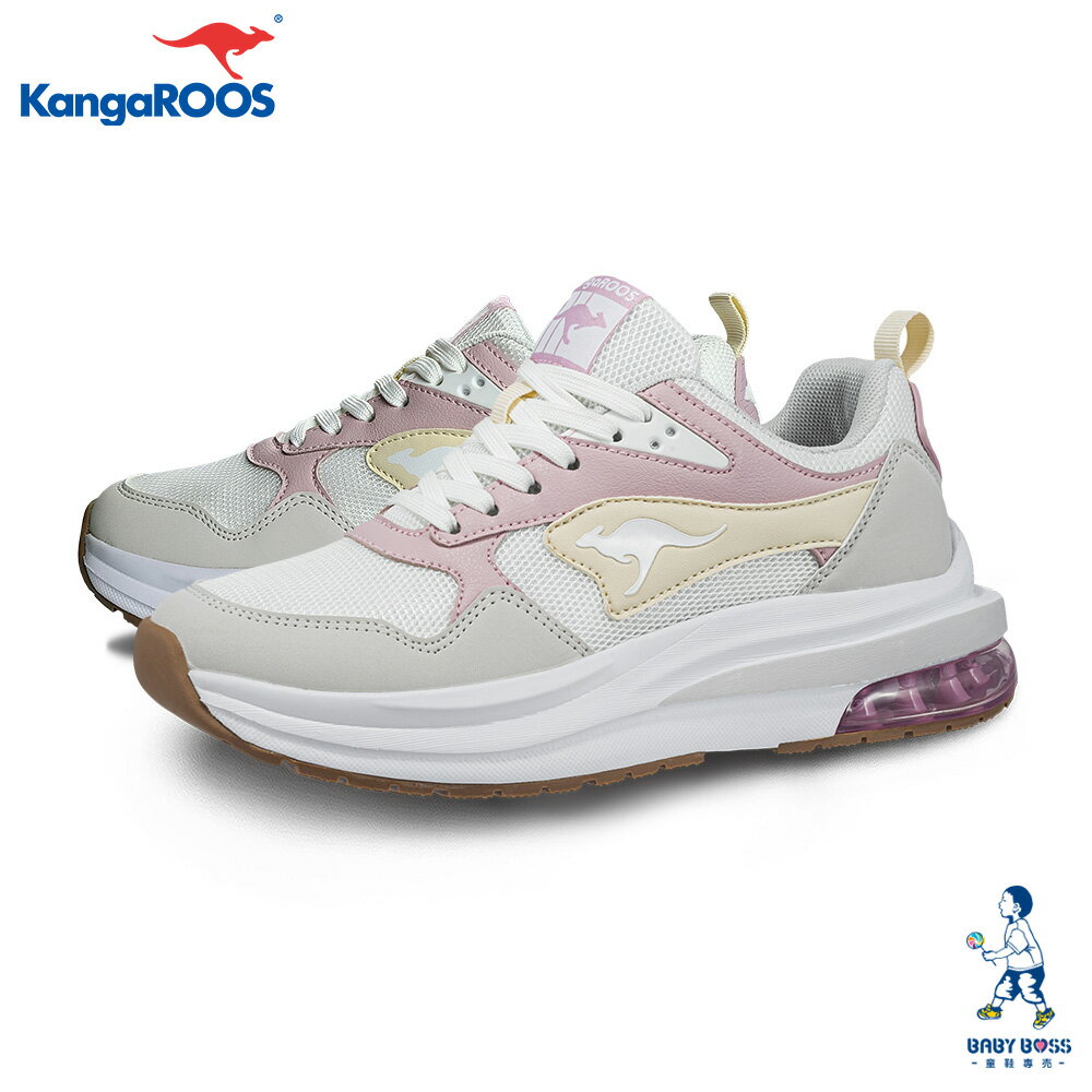 【正品發票出貨】KangaROOS美國袋鼠鞋 CAPSULE 2 太空科技氣墊跑鞋 運動鞋 休閒鞋(粉黃-KW32273)