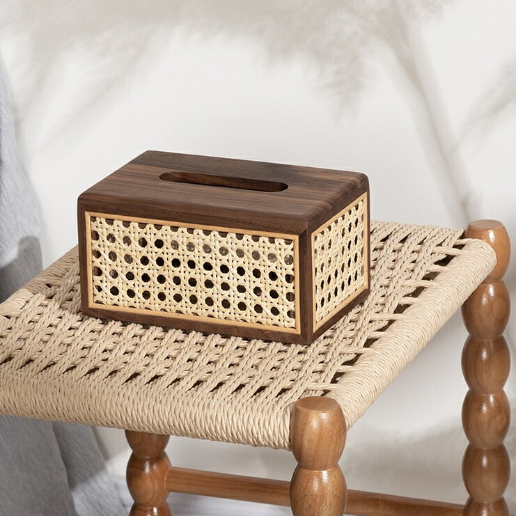 RUVAN居家生活日式輕奢實木紙巾盒家用茶幾抽紙收納盒相思木客廳餐桌紙抽盒