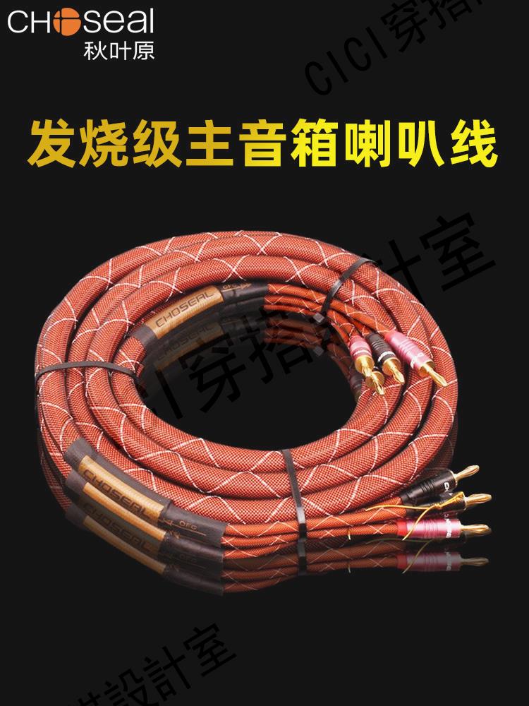 Choseal/秋葉原 LB-5111 發燒級喇叭線HIFI音箱線帶香蕉頭音箱線功放純銅音響音訊升級線2.5米兩條【亞德機械五金家居】