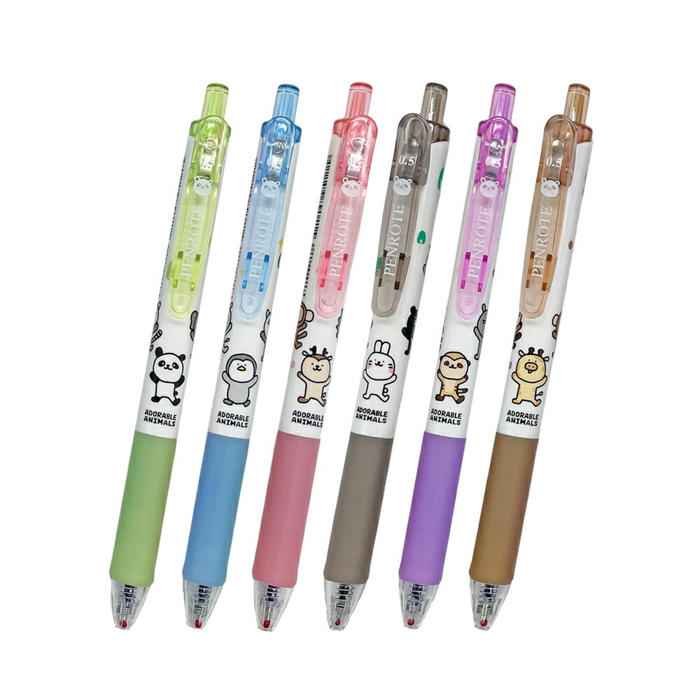 筆樂 PENROTE 萌萌動物中性筆 12支入 /盒 PC1205