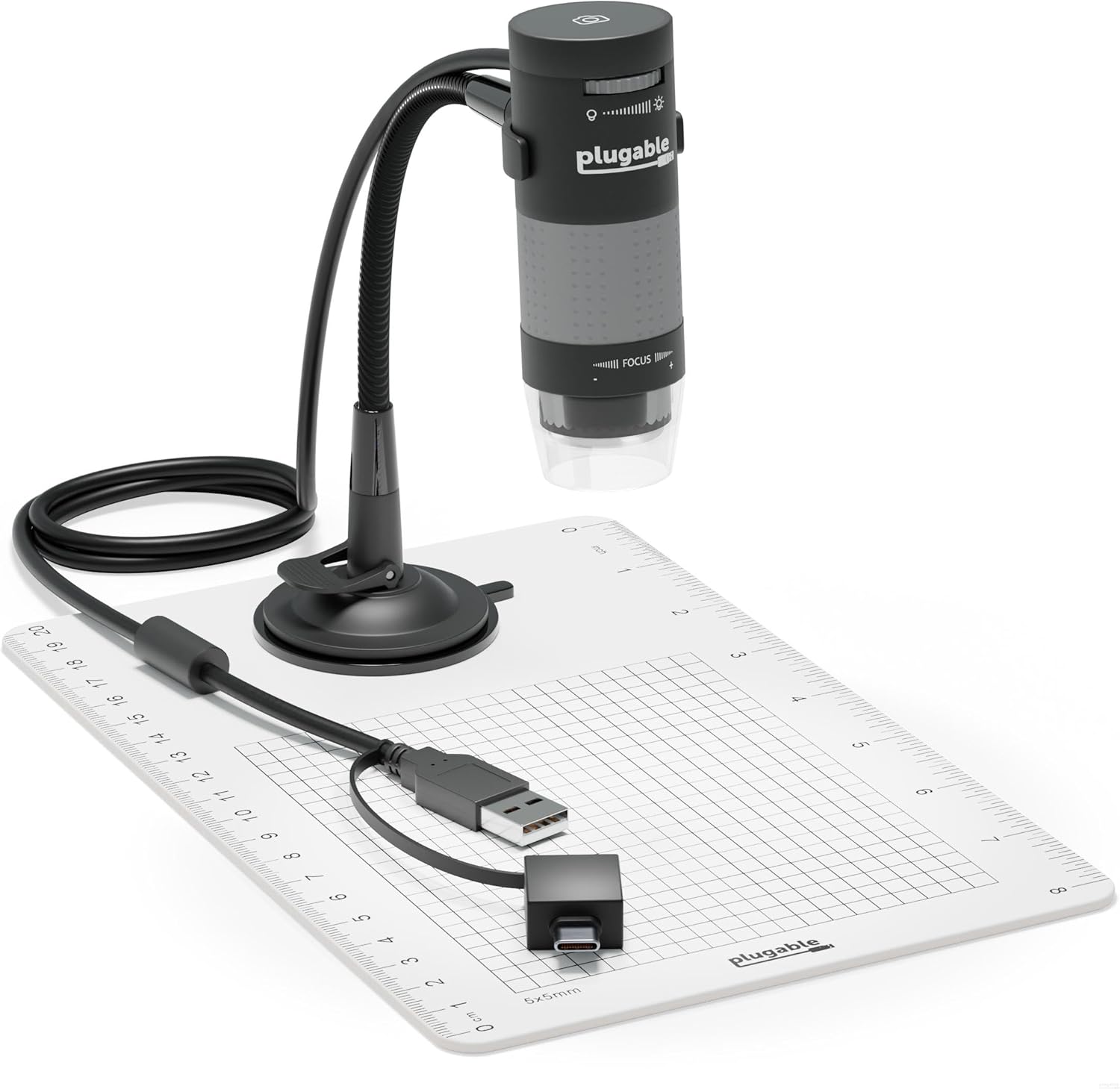[5美國直購] Plugable 60x-250x 數位顯微鏡 2MP 含 USB-A/C 介面 適 Windows macOS iPad Android