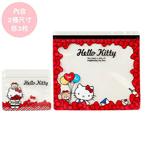 【震撼精品百貨】Hello Kitty 凱蒂貓 KITTY可愛透明PP夾鍊袋組-一組6個入 震撼日式精品百貨