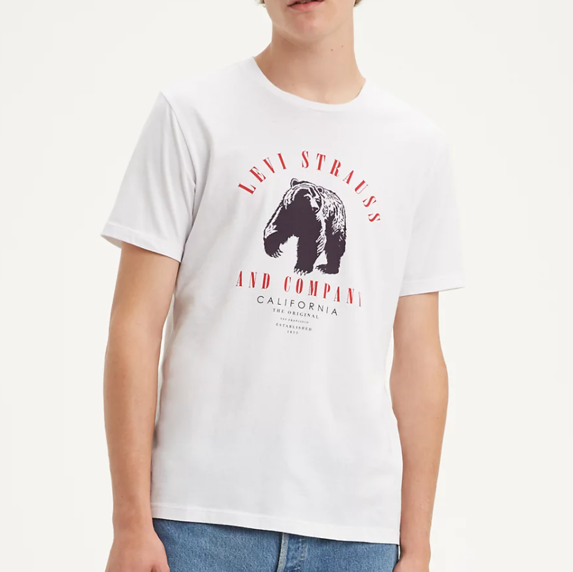 Levi's T恤 短袖 男裝 Bear 熊 T恤 短袖 短T-Shirt 圓領 純棉 L10670 白色(現貨)▶指定Outlet商品5折起☆現貨【送禮首選★APP下單點數4倍送】