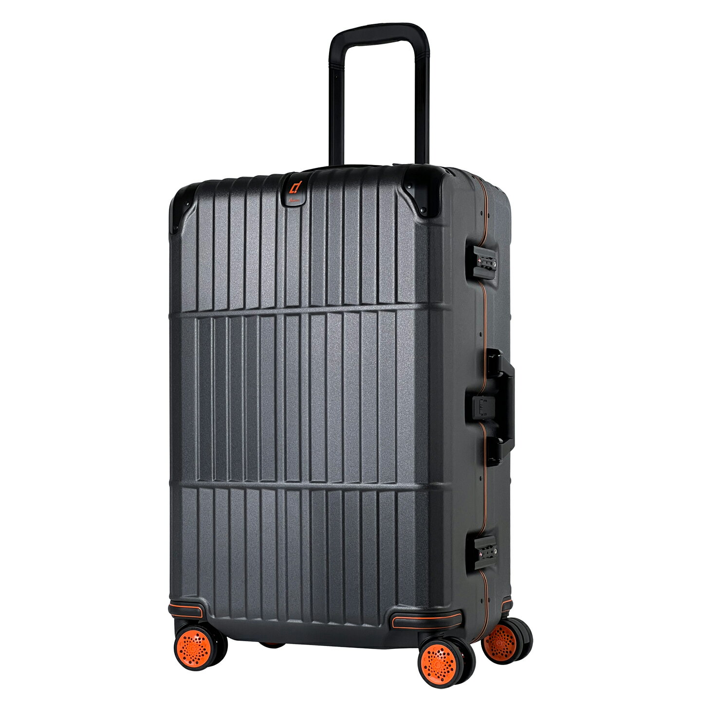 【departure】《登峰造極細鋁框 橘框煞車箱》行李箱-27吋 鐵灰電子紋