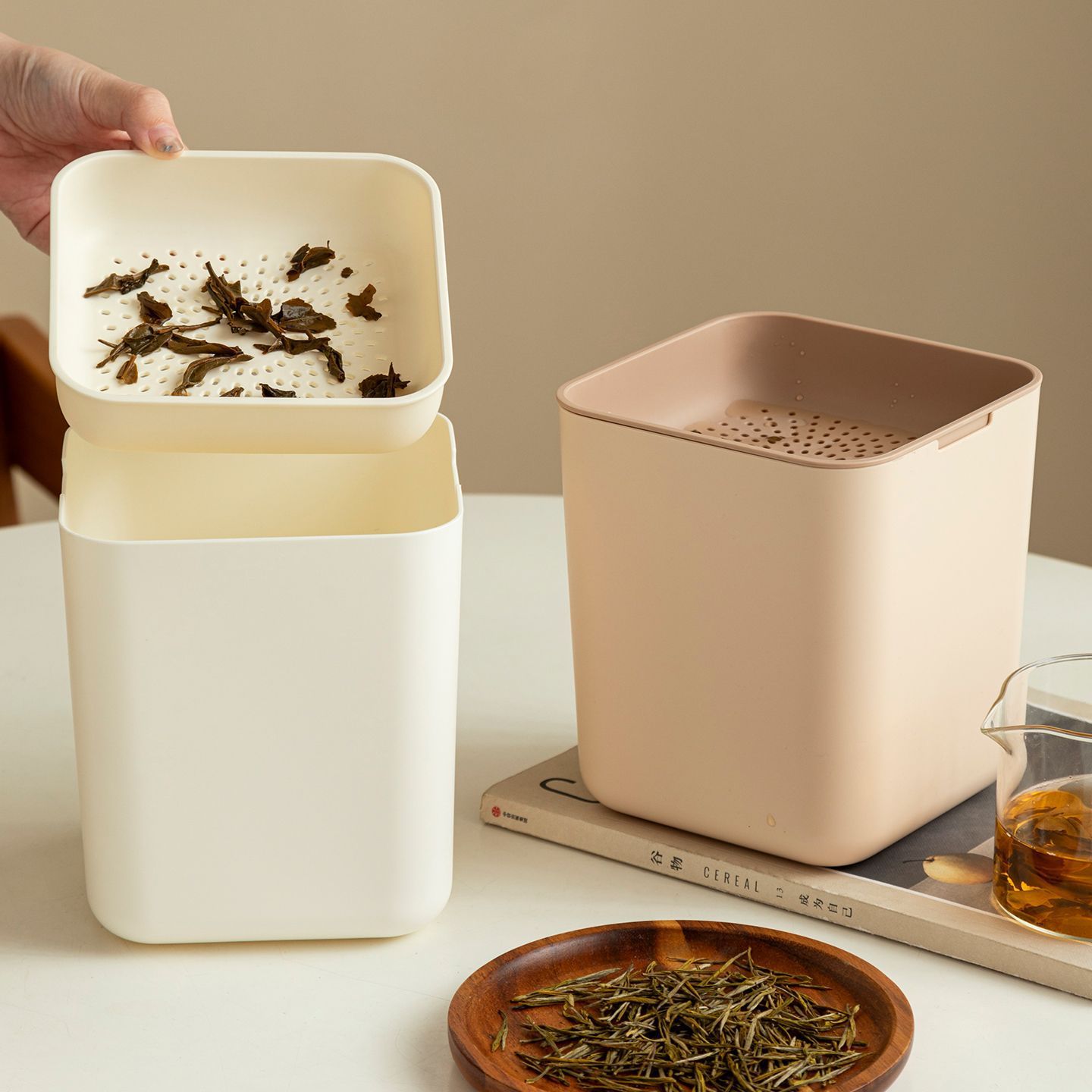 茶渣桶桌面茶水桶茶渣缸茶葉過濾垃圾桶迷你茶渣桶乾溼分離濾茶桶