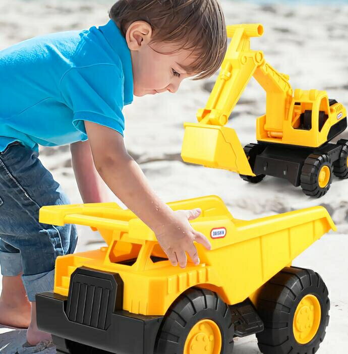挖掘機玩具 兒童大號沙灘滑行工程翻斗車挖土車推土機可坐男孩玩具TW