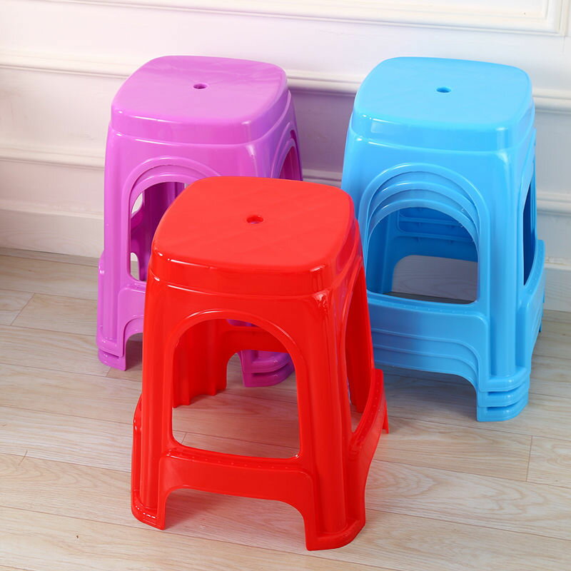 小椅子 椅子 高椅子 圓椅子 塑料凳子塑膠板凳高登方凳茶幾小矮凳熟膠加厚成人家用客廳餐桌椅