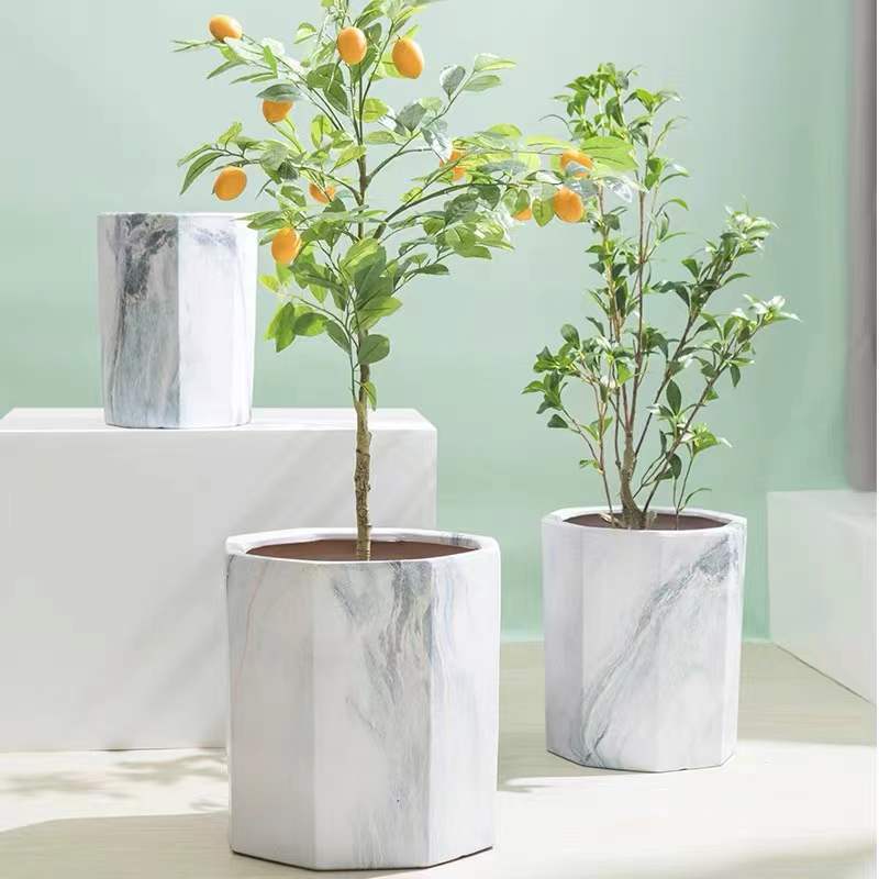 花盆/花器 簡約大號特大號新款室內陽臺客廳落地大口徑陶瓷花盆琴葉榕天堂鳥38YJ 快速寄出