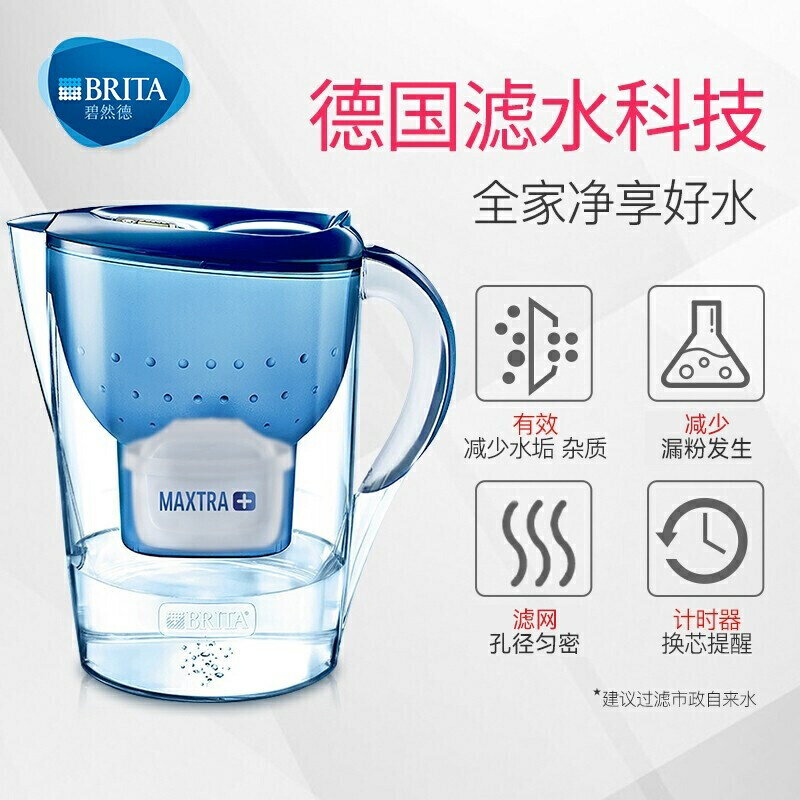 【德國新升級三代套裝】碧然德（BRITA）過濾淨水器家用濾水壺淨水壺3.5升配濾芯