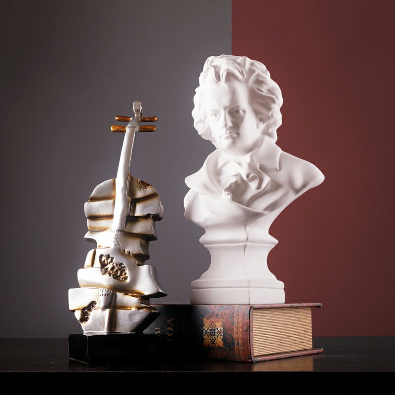 莫扎特貝多芬雕像鋼琴擺件歐式家居裝飾品軟裝書柜素描畫畫石膏像
