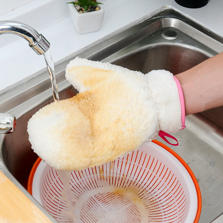 洗碗手套竹纖維女廚房神器刷碗防水家務清潔抹布耐用型薄款家用