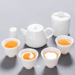 德化羊脂白瓷簡約中式功夫茶具套裝家用整套泡茶壺蓋碗茶杯