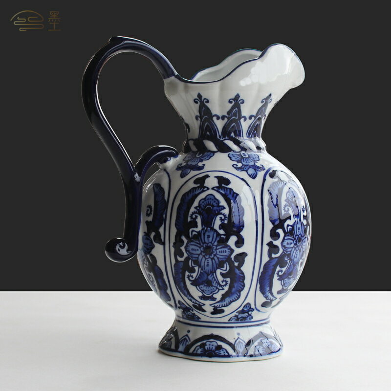 景德鎮陶瓷居家工藝品擺件新中式仿古瓷器家居擺設古典青花瓷花瓶