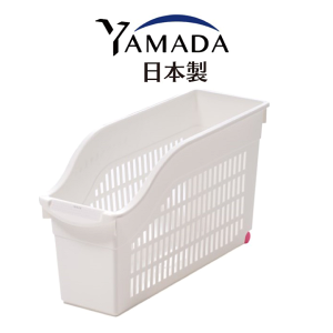 日本製【Yamada】滾輪式 長方置物網狀盒-邊高網狀型