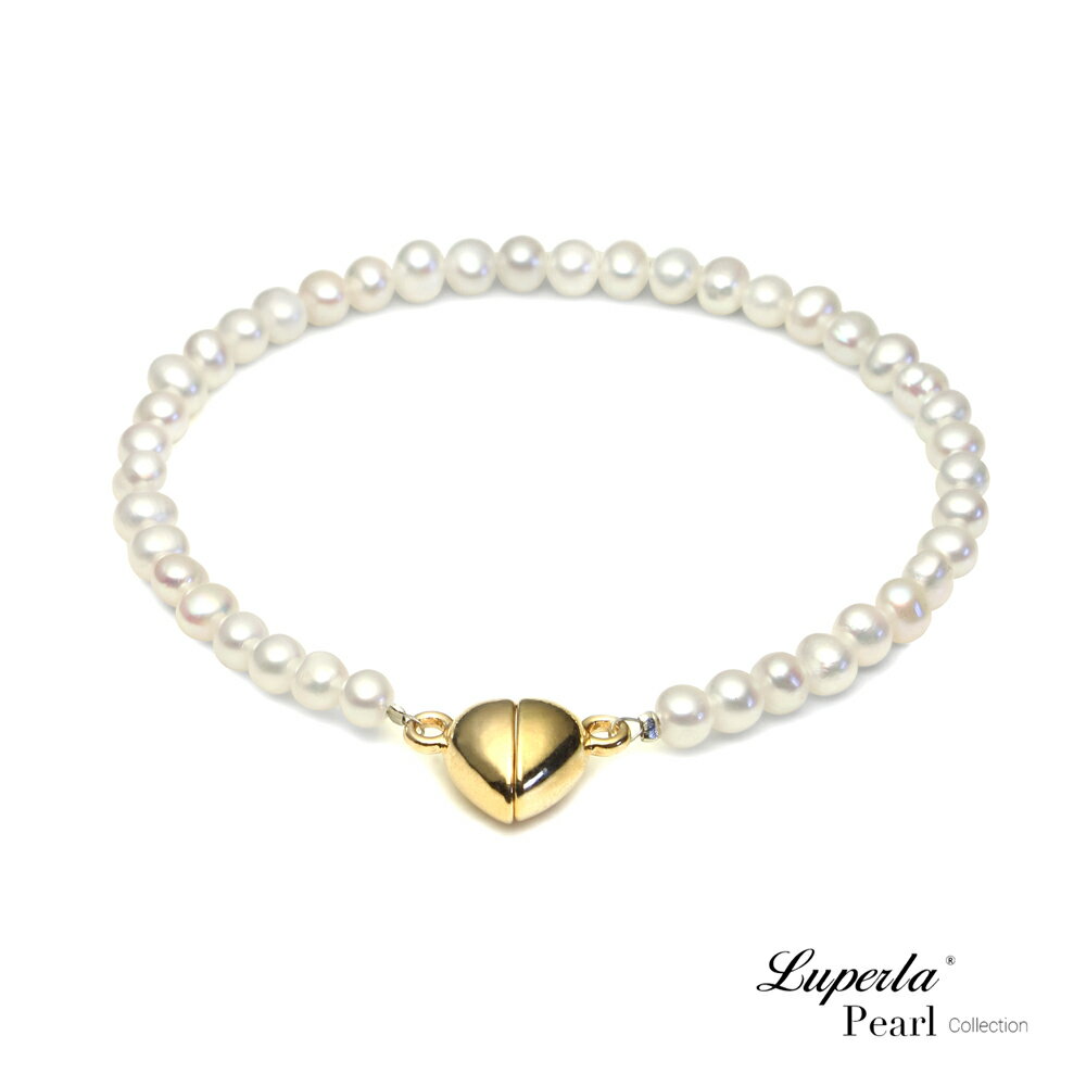 大東山珠寶 天然淡水珍珠手鍊 可愛愛心磁吸扣 簡易配戴