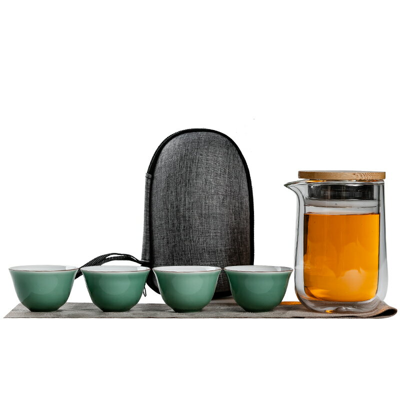 快客旅行功夫茶具小套裝簡易家用便攜包戶外收納簡約日式茶壺藝