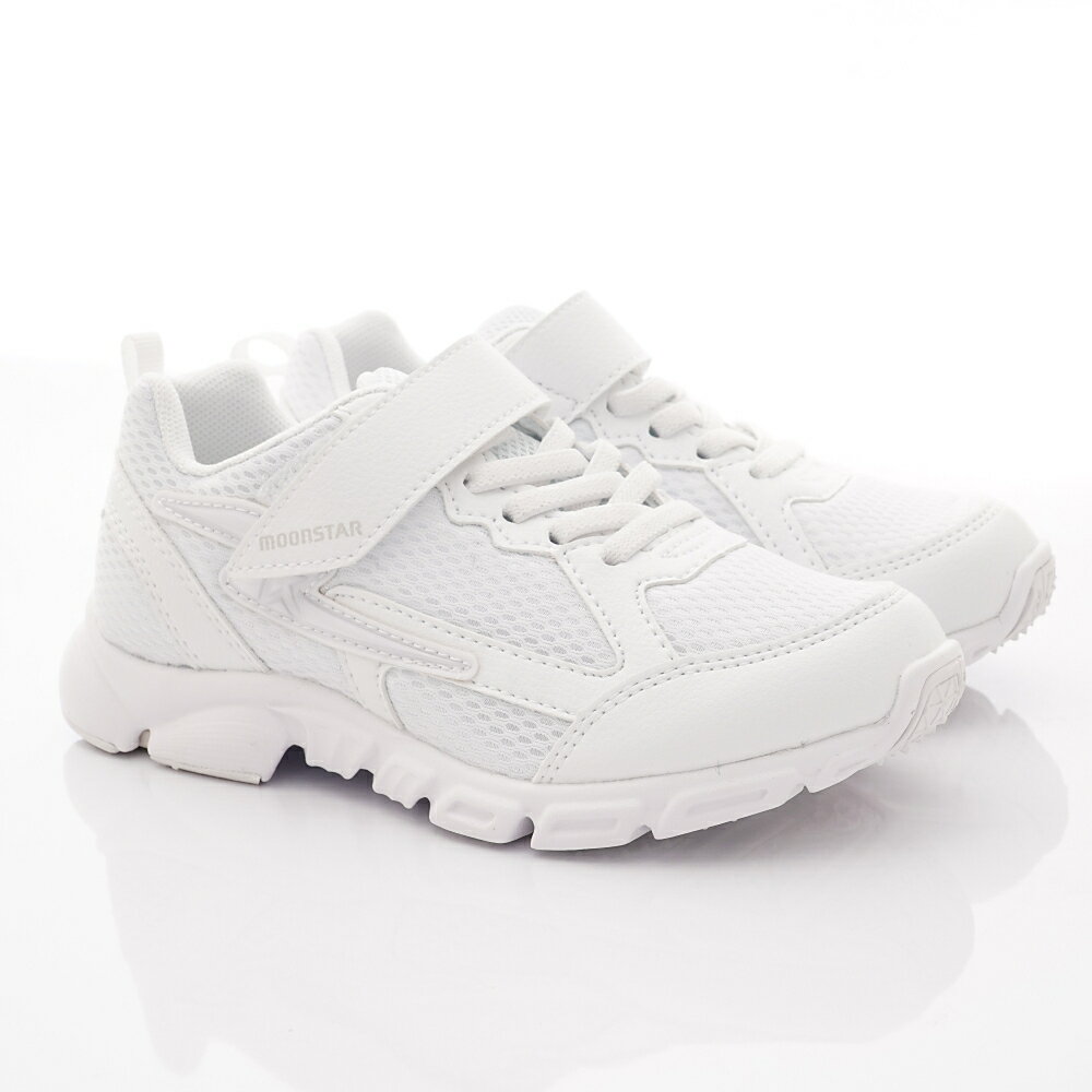 日本月星Moonstar機能童鞋閃電競速衝刺系列3E寬楦競速運動鞋款10351白(中大童段) 1