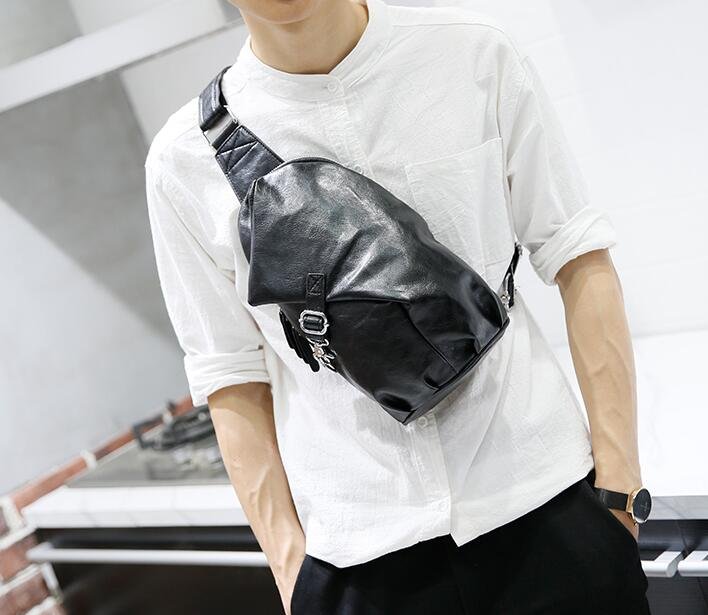 FINDSENSE Z1 韓國 時尚 潮 男 休閒戶外 黑色 胸包 大容量 單肩包 斜背包 側背包 小背包