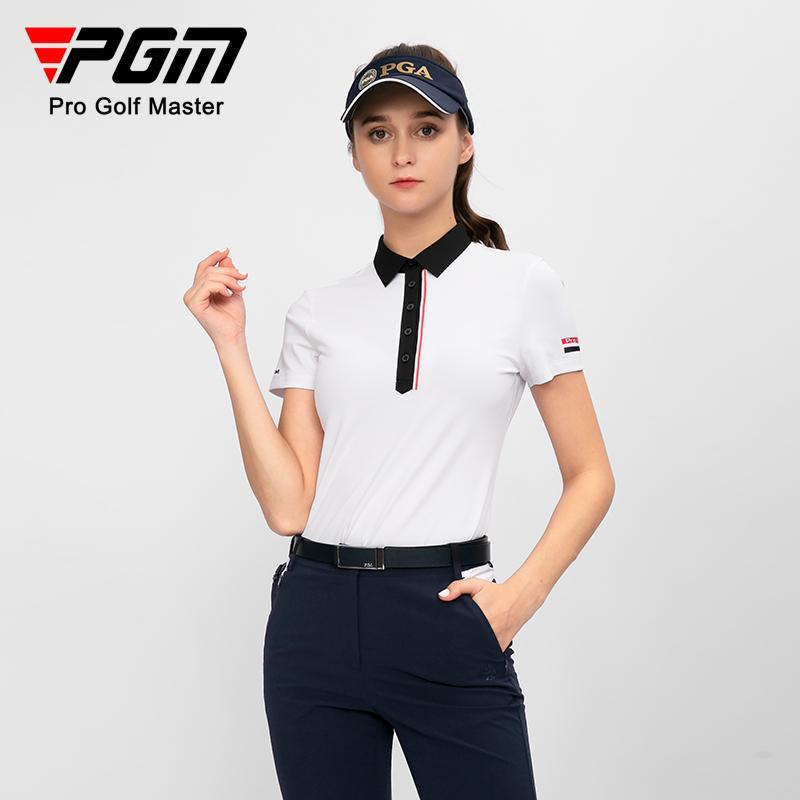 PGM 高爾夫套裝女士夏季短袖t恤 透氣孔設計吸濕速幹時尚運動上衣