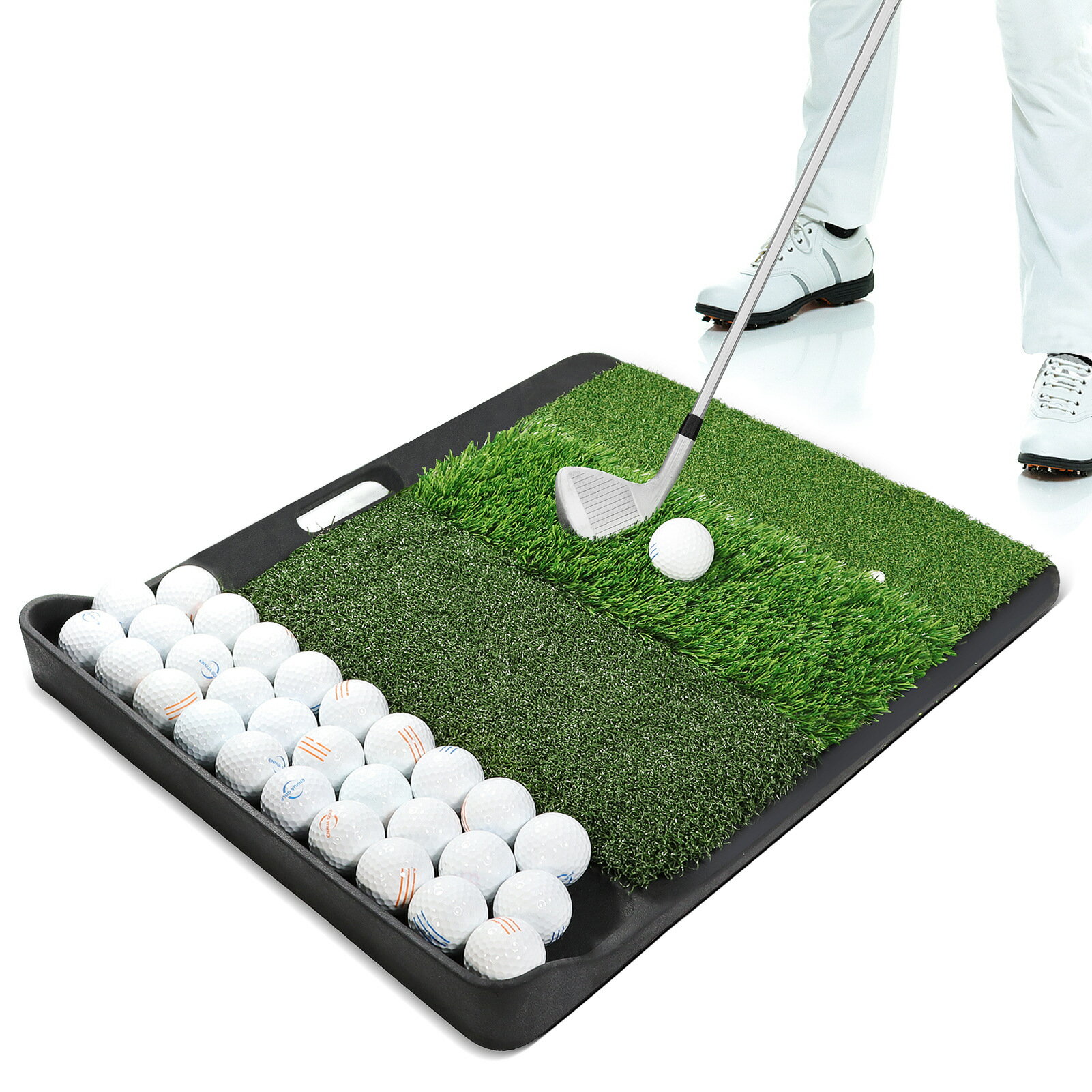 新品Golf Training Mat高爾夫揮杆練習器手提擊球打擊訓練墊