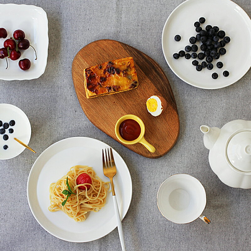 北歐創意唐山骨瓷牛排盤網紅餐具ins西餐盤菜盤家用托盤早餐盤子