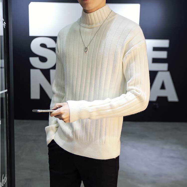 經典流行韓式風格半高領造型百搭長袖毛衣