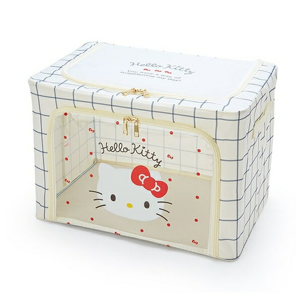 【震撼精品百貨】凱蒂貓 Hello Kitty~日本SANRIO三麗鷗 Kitty 尼龍窗景摺疊收納箱(米大頭款)*09101