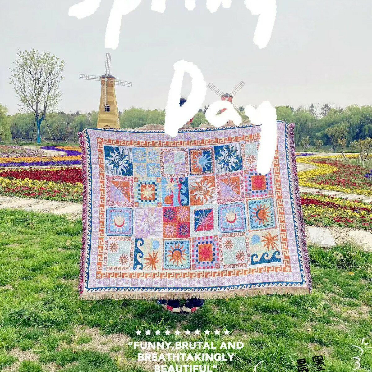 新款ins風多功能線毯露營臥室客廳棉線毯沙發墊毛毯裝飾沙發蓋巾