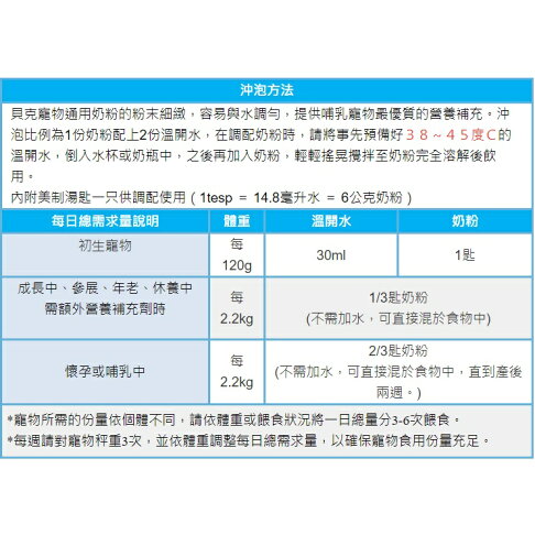 動物園指定✔美國貝克【寵物通用奶粉】 300g 寵物奶粉 狗狗奶粉 貓咪奶粉 蜜袋鼯奶粉 兔子奶粉 龍貓奶粉 小動物奶粉 仿母乳 3