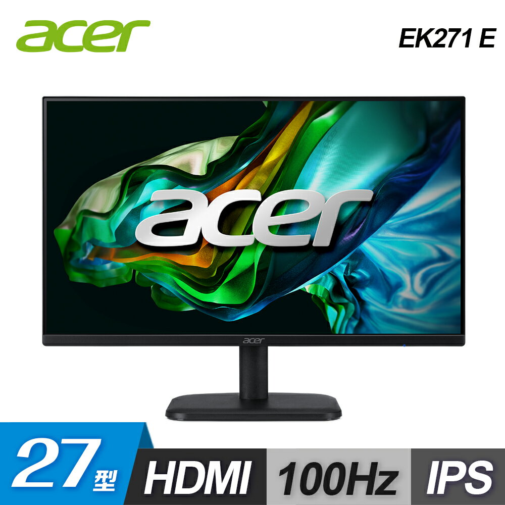 【Acer 宏碁】EK271 E 27型 100hz IPS 抗閃電腦螢幕【三井3C】