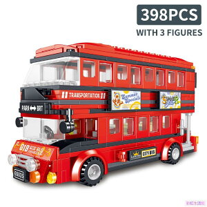 積木 匯奇寶兼容樂高 通用積木 汽車系列 BRT雙層巴士 398pcs兒童互動玩具 創意積木 益智DIY玩具
