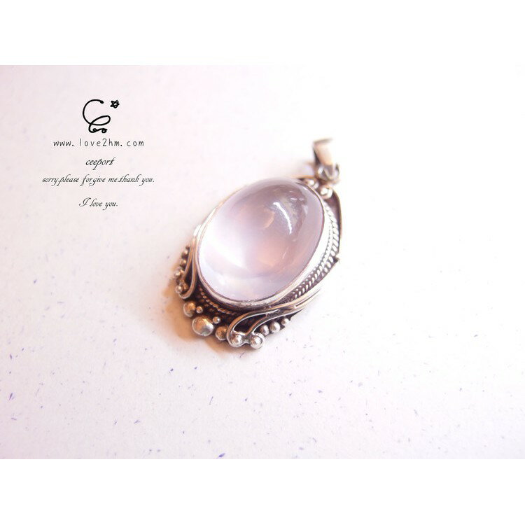 薔薇之淚/粉晶/晶石鍊墜/925純銀/ [晶晶工坊-love2hm]