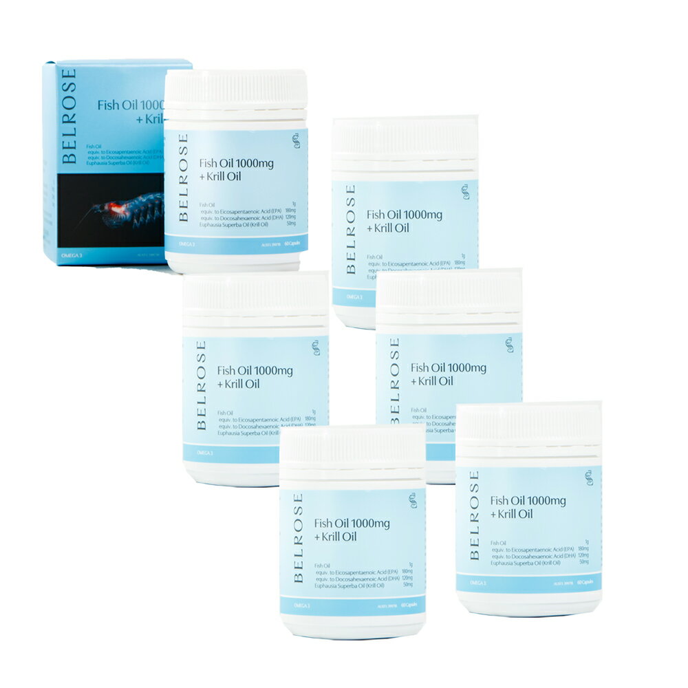 澳洲Belrose 南極磷蝦油+魚油膠囊(6入組 60顆/瓶)