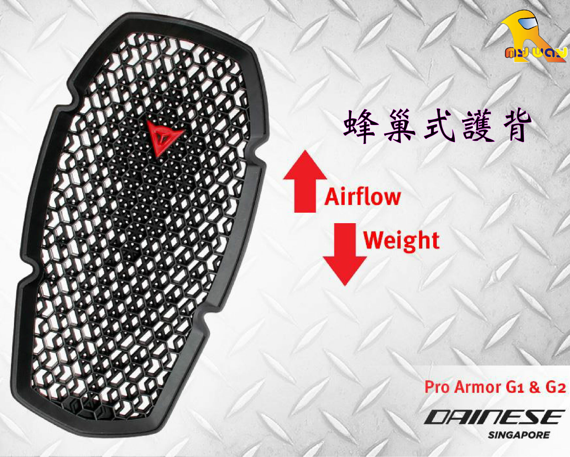 ~任我行騎士部品~Dainese 義大利 PRO-ARMOR G2 蜂巢式  Level2等級 護背 輕量 通風