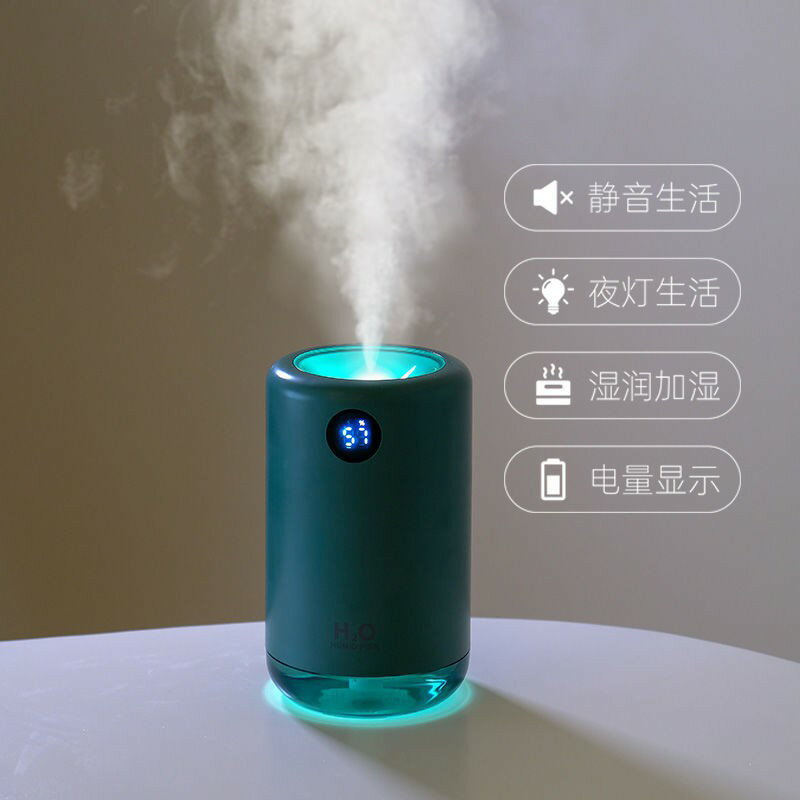 買一送一加濕器家用臥室大容量可充電空氣凈化器迷你香薰燈噴霧器補水神器 小山好物