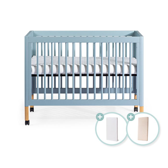 【預計6月下旬到貨】LEVANA Mini Color三合一嬰兒成長床(知更藍)+支撐棉床墊+可水洗床墊