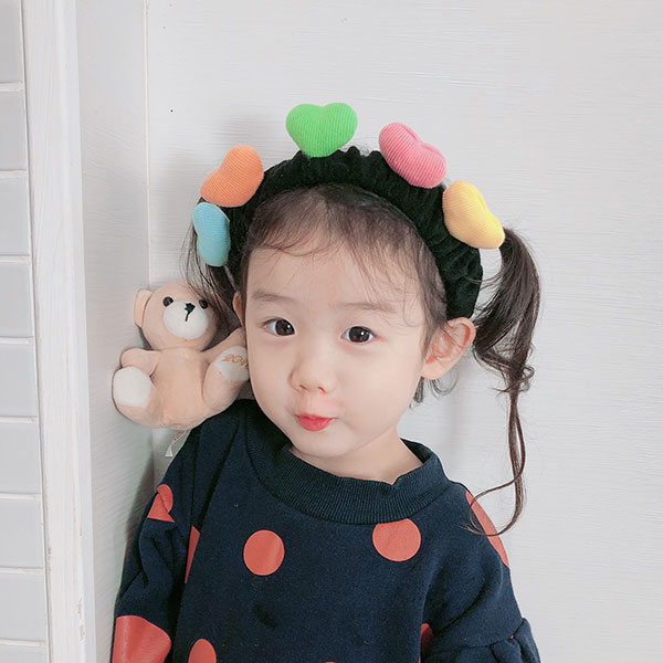 ANNA S. 韓國 彩色 愛心 髮帶 洗臉髮帶 毛巾髮帶 居家 髮箍 可愛 親子款