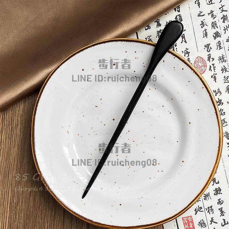 簡約現代黑檀木古風發簪女氣質高階旗袍中式發釵小眾木質盤發簪子【步行者戶外生活館】