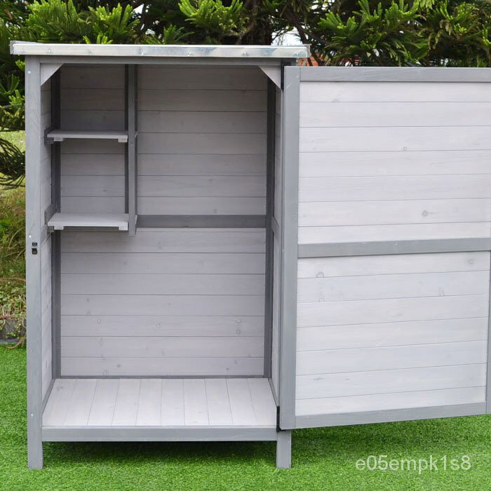 免運 家具 全實木工具櫃收納櫃戶外防雨防曬花園庭院櫃雨鞋剷收納箱櫃子儲物 可開發票 5