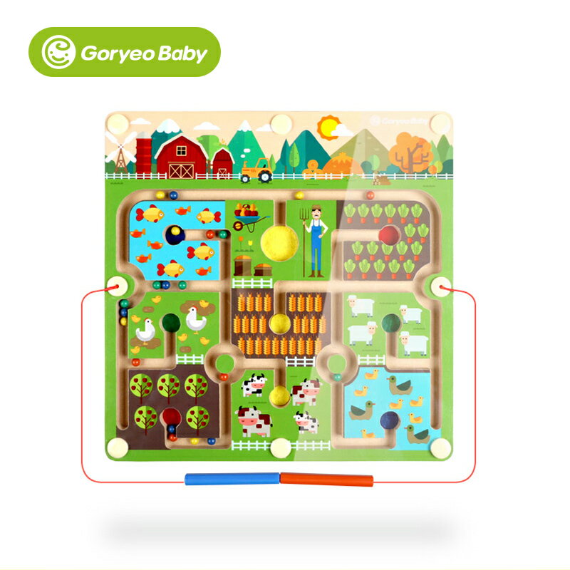 迷宮玩具 goryeobaby運筆磁性動物農場迷宮走珠親子游戲益智玩具男孩女孩【MJ12071】