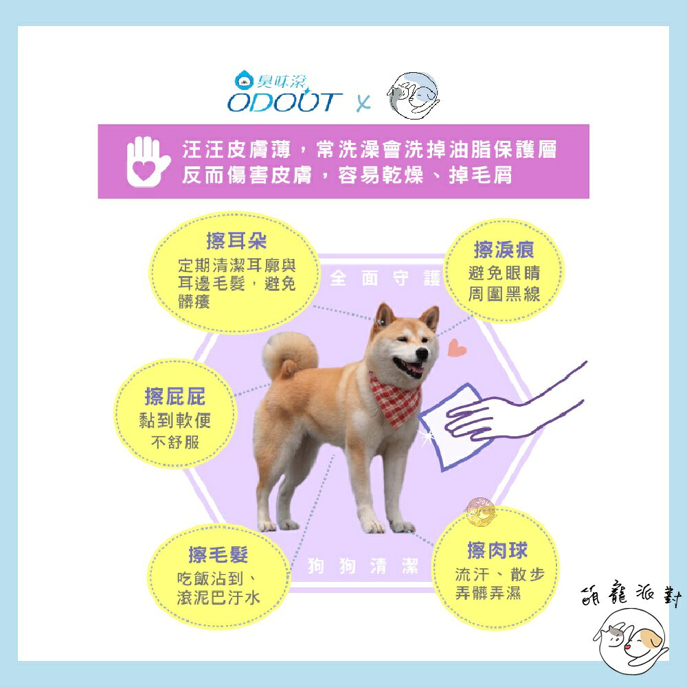 🎁萌寵派對🎁臭味滾 除臭抑菌濕紙巾 50抽 犬用/貓用 濕紙巾 溫和不刺激 純水+蘆薈保濕 幼犬幼貓可用【授權販售】 3