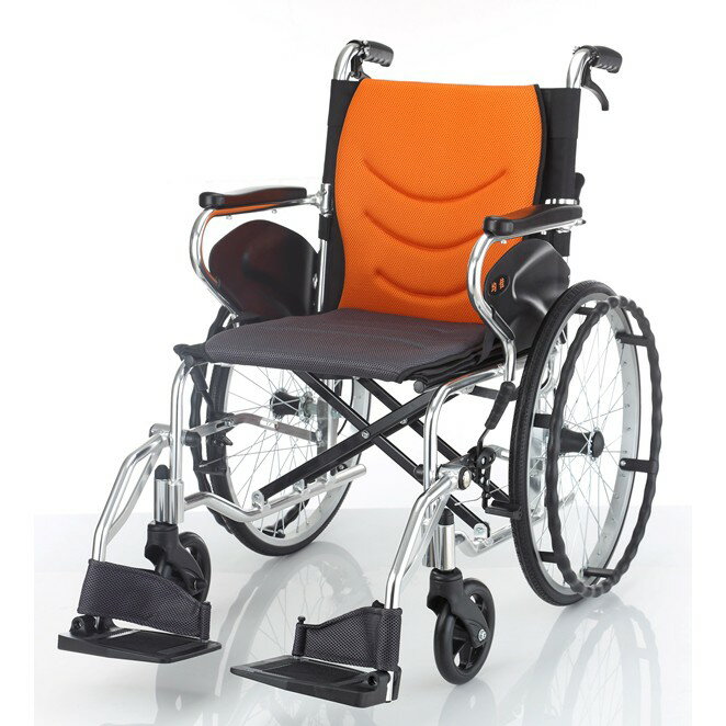 均佳機械式輪椅(可代辦長照補助款申請)鋁合金輪椅(大輪)JW-450(橘色)JW450