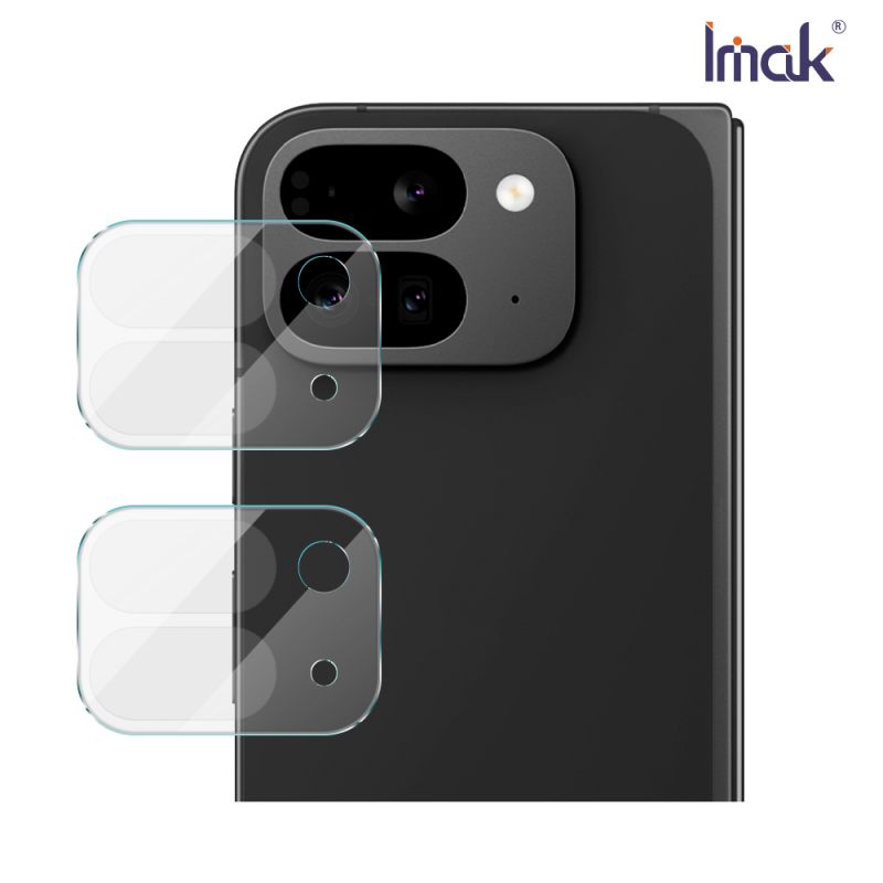 鏡頭貼 Imak 艾美克 Google Pixel 9 Pro Fold 摺疊機 鏡頭玻璃貼(兩片裝) 奈米吸附 鏡頭貼 鏡頭保護貼 鏡頭膜 【愛瘋潮】