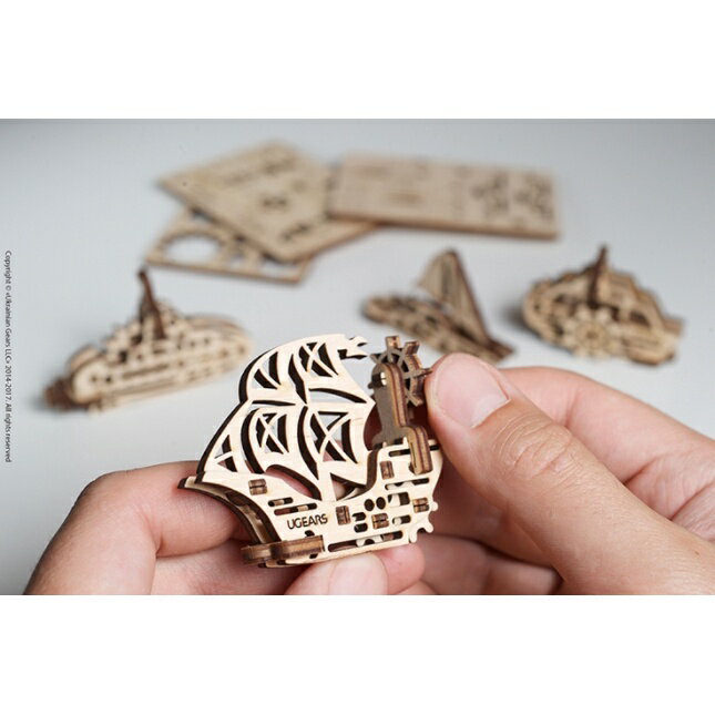 Ugears手癢系列 Fidget - 迷你紀念套組來自烏克蘭.橡皮筋動力.機械驚奇 ! 科學玩具 5