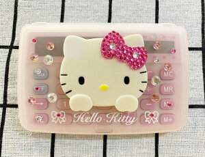 【震撼精品百貨】Hello Kitty 凱蒂貓 計算機-鑲鑽大頭造型(附蓋子) 震撼日式精品百貨*95915